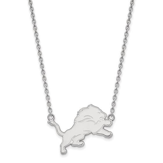 Sterling Silver Detroit Lions Large Pendant Necklace Sterling Silver Detroit Lions Large Pendant Necklace